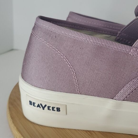 SeaVees Baja Slip on Platform Sneaker Iced Lavender Grossgrain Twill Women's 9.5 - Picture 2 of 11